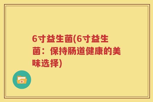 6寸益生菌(6寸益生菌：保持肠道健康的美味选择)