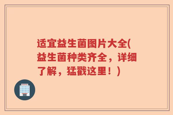 适宜益生菌图片大全(益生菌种类齐全，详细了解，猛戳这里！)