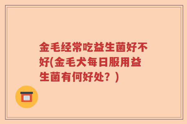 金毛经常吃益生菌好不好(金毛犬每日服用益生菌有何好处？)