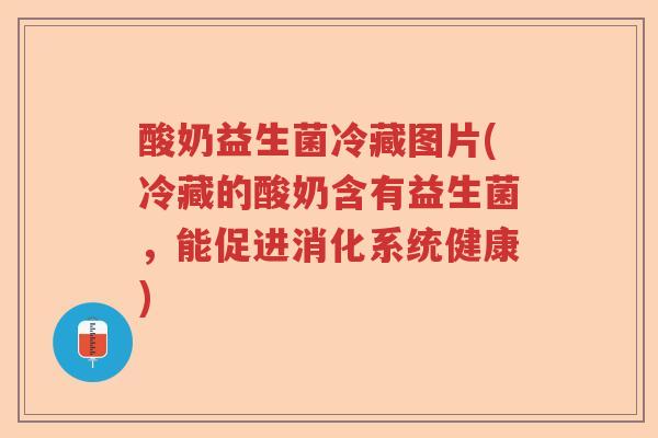 酸奶益生菌冷藏图片(冷藏的酸奶含有益生菌，能促进消化系统健康)