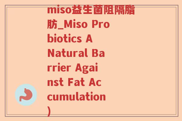 miso益生菌阻隔脂肪_Miso Probiotics A Natural Barrier Against Fat Accumulation)