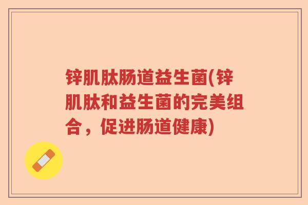 锌肌肽肠道益生菌(锌肌肽和益生菌的完美组合，促进肠道健康)