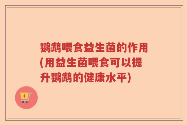鹦鹉喂食益生菌的作用(用益生菌喂食可以提升鹦鹉的健康水平)