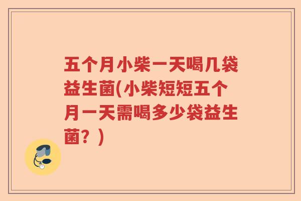 五个月小柴一天喝几袋益生菌(小柴短短五个月一天需喝多少袋益生菌？)