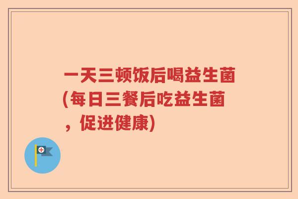 一天三顿饭后喝益生菌(每日三餐后吃益生菌，促进健康)