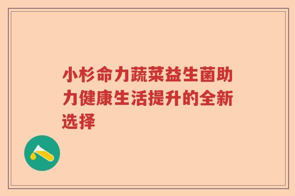 小杉命力蔬菜益生菌助力健康生活提升的全新选择