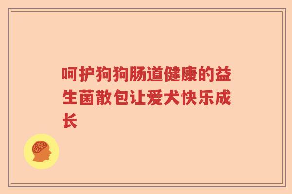 呵护狗狗肠道健康的益生菌散包让爱犬快乐成长