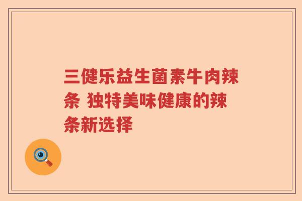 三健乐益生菌素牛肉辣条 独特美味健康的辣条新选择