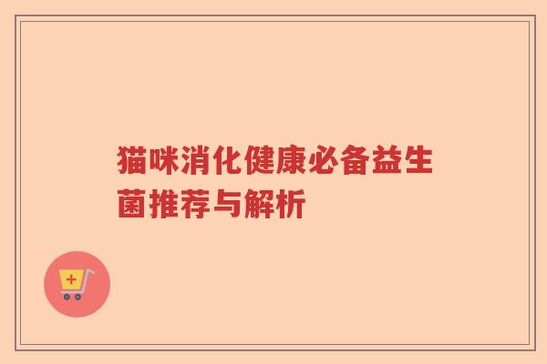 猫咪消化健康必备益生菌推荐与解析