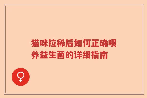 猫咪拉稀后如何正确喂养益生菌的详细指南