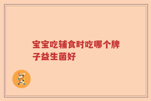 宝宝吃辅食时吃哪个牌子益生菌好