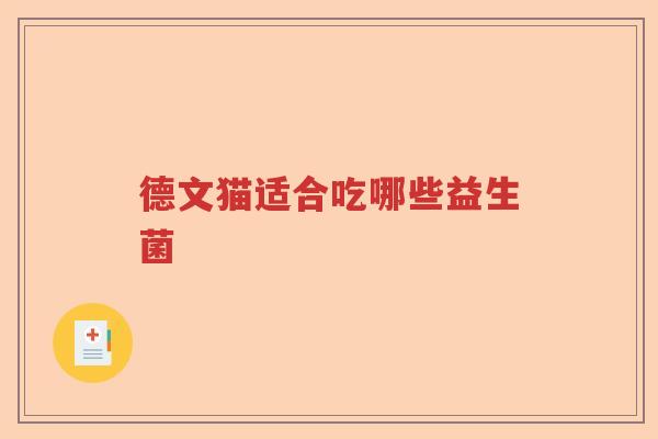 德文猫适合吃哪些益生菌