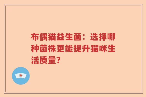 布偶猫益生菌：选择哪种菌株更能提升猫咪生活质量？