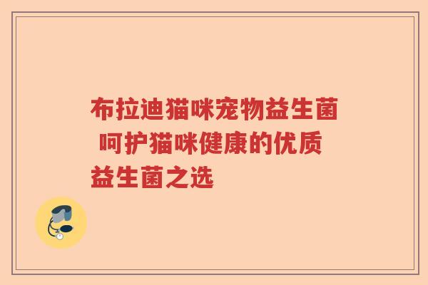 布拉迪猫咪宠物益生菌 呵护猫咪健康的优质益生菌之选
