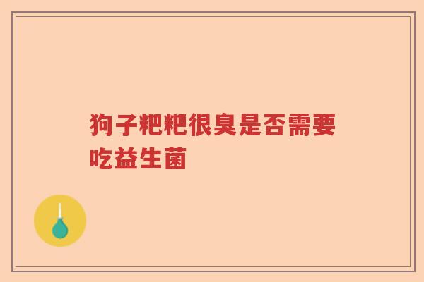 狗子粑粑很臭是否需要吃益生菌