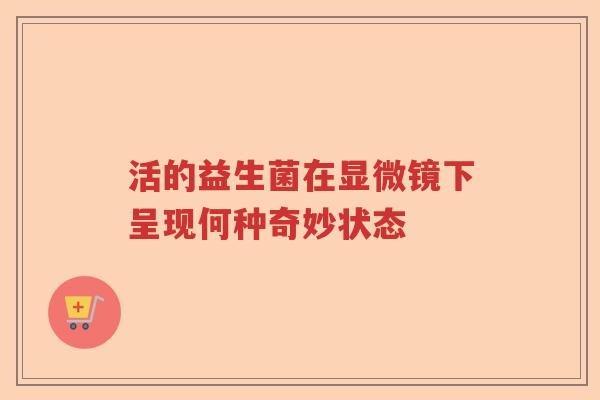 活的益生菌在显微镜下呈现何种奇妙状态