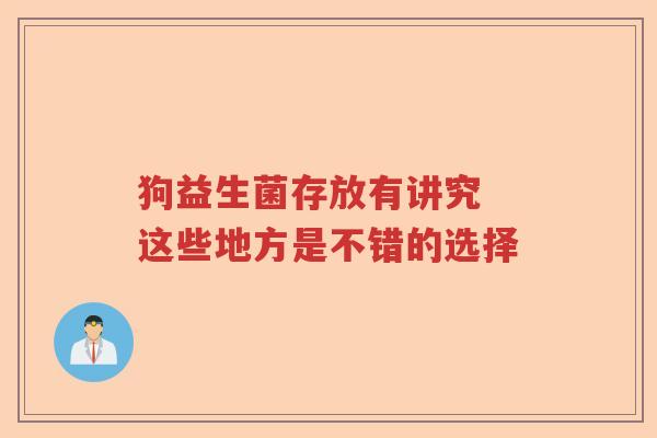 狗益生菌存放有讲究 这些地方是不错的选择