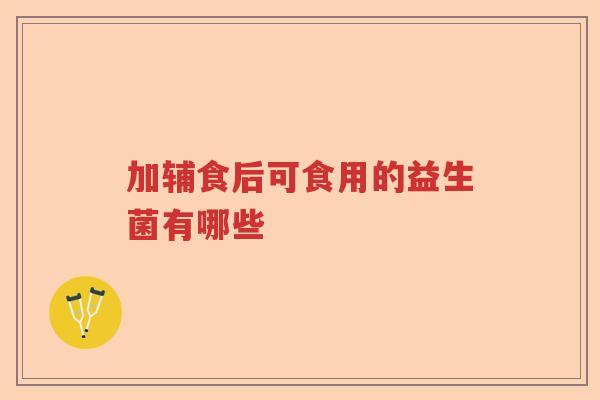 加辅食后可食用的益生菌有哪些