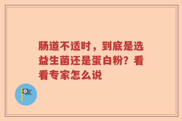 肠道不适时，到底是选益生菌还是蛋白粉？看看专家怎么说