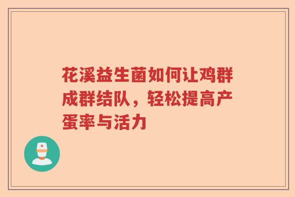 花溪益生菌如何让鸡群成群结队，轻松提高产蛋率与活力