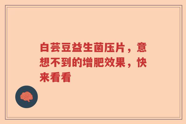 白芸豆益生菌压片，意想不到的增肥效果，快来看看