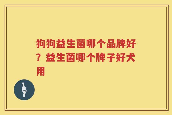 狗狗益生菌哪个品牌好？益生菌哪个牌子好犬用