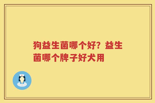 狗益生菌哪个好？益生菌哪个牌子好犬用