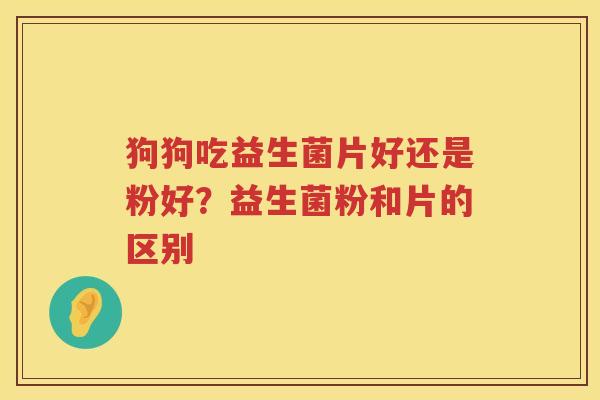 狗狗吃益生菌片好还是粉好？益生菌粉和片的区别