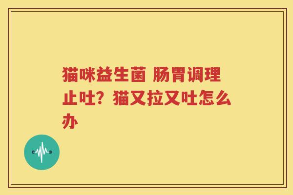 猫咪益生菌 肠胃调理止吐？猫又拉又吐怎么办