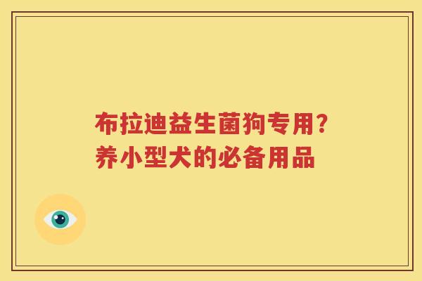 布拉迪益生菌狗专用？养小型犬的必备用品