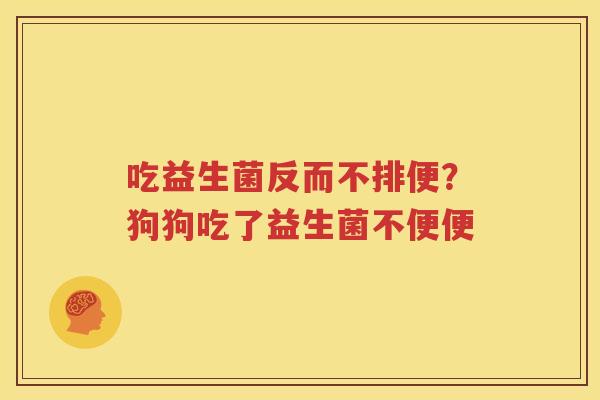 吃益生菌反而不排便？狗狗吃了益生菌不便便