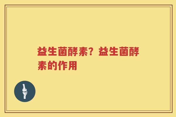 益生菌酵素？益生菌酵素的作用