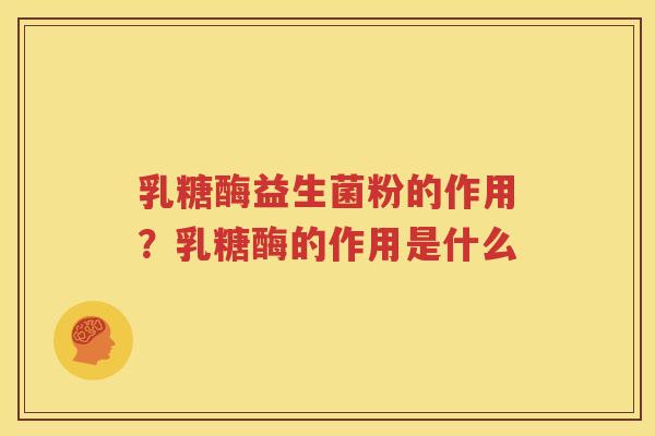 乳糖酶益生菌粉的作用？乳糖酶的作用是什么