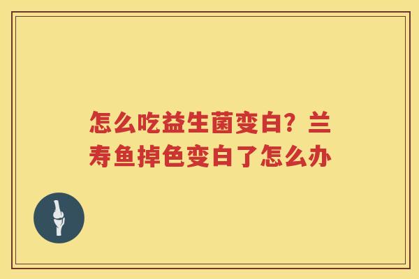 怎么吃益生菌变白？兰寿鱼掉色变白了怎么办