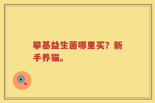 攀基益生菌哪里买？新手养猫。