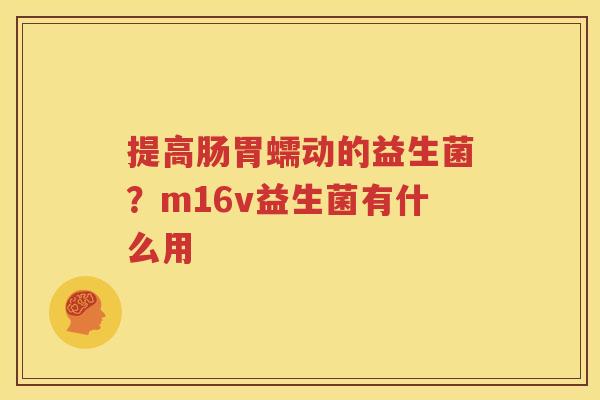 提高肠胃蠕动的益生菌？m16v益生菌有什么用