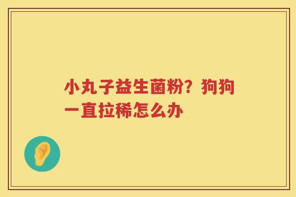 小丸子益生菌粉？狗狗一直拉稀怎么办