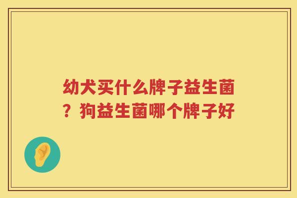 幼犬买什么牌子益生菌？狗益生菌哪个牌子好