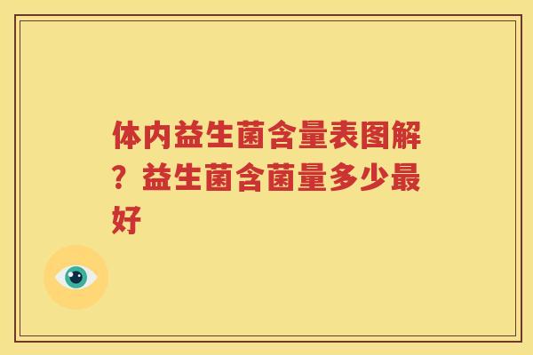体内益生菌含量表图解？益生菌含菌量多少最好