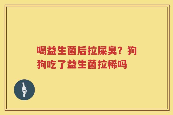 喝益生菌后拉屎臭？狗狗吃了益生菌拉稀吗