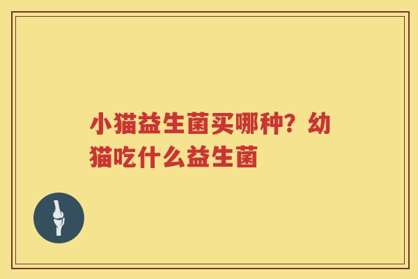 小猫益生菌买哪种？幼猫吃什么益生菌