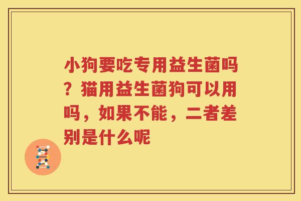 小狗要吃专用益生菌吗？猫用益生菌狗可以用吗，如果不能，二者差别是什么呢