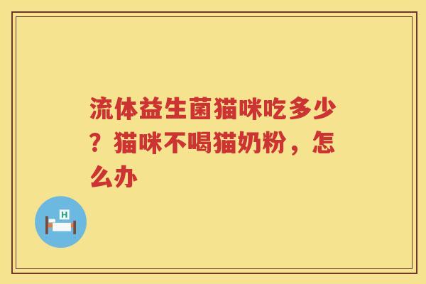 流体益生菌猫咪吃多少？猫咪不喝猫奶粉，怎么办