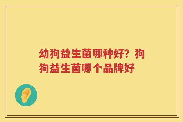 幼狗益生菌哪种好？狗狗益生菌哪个品牌好