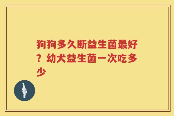 狗狗多久断益生菌最好？幼犬益生菌一次吃多少