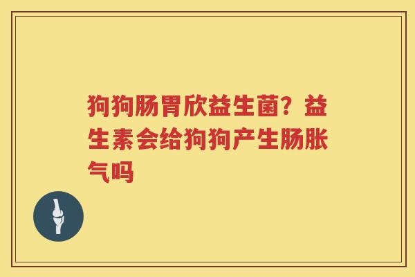 狗狗肠胃欣益生菌？益生素会给狗狗产生肠胀气吗
