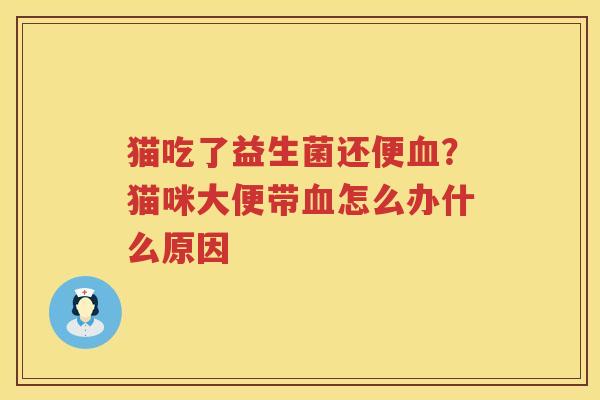 猫吃了益生菌还便血？猫咪大便带血怎么办什么原因
