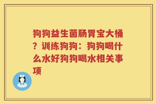 狗狗益生菌肠胃宝大桶？训练狗狗：狗狗喝什么水好狗狗喝水相关事项