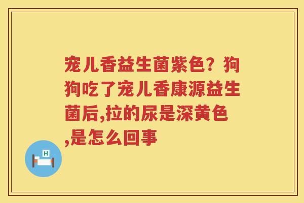 宠儿香益生菌紫色？狗狗吃了宠儿香康源益生菌后,拉的尿是深黄色,是怎么回事