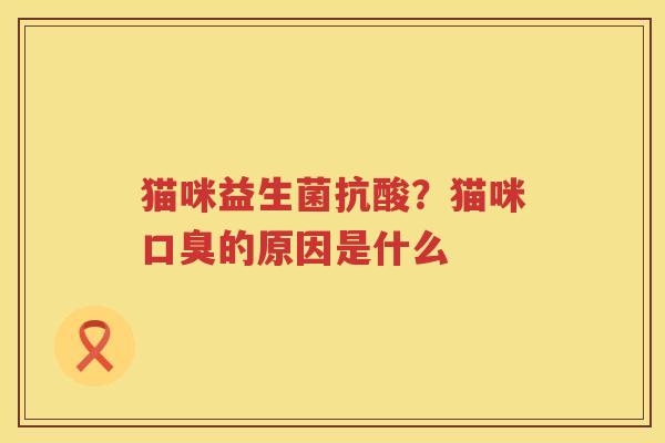 猫咪益生菌抗酸？猫咪口臭的原因是什么